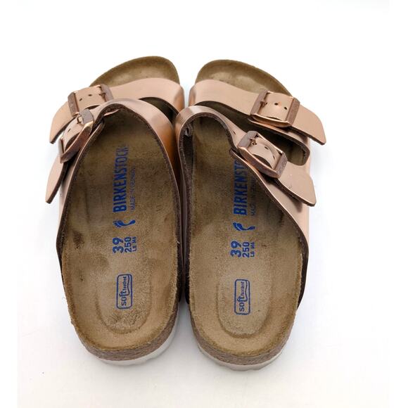 Birkenstock Arizona Soft Footbed Sandal Unisex Metallic Copper Sz US W8/M6 EU39 - Picture 16 of 16